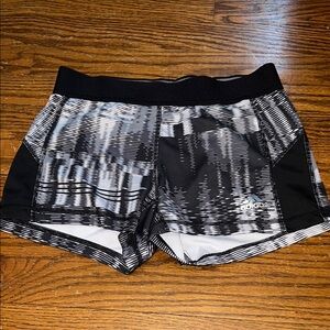 Adidas Black and White Athletic Spandex Shorts Dynamic Design